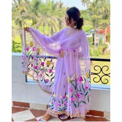 Gorgeous lavander color anarkali suit